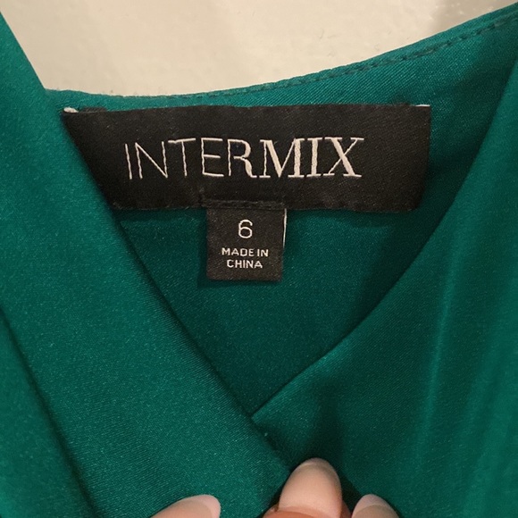 Intermix emerald green slip dress. Size 6 - Picture 6 of 7